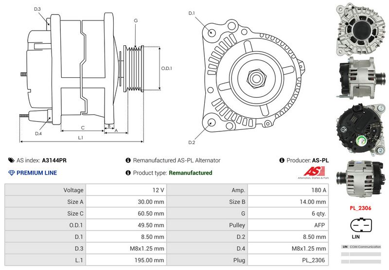AS-PL A3144PR Alternator