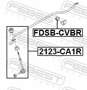 Тяга/стійка, стабілізатор, Febest 2123-CA1R