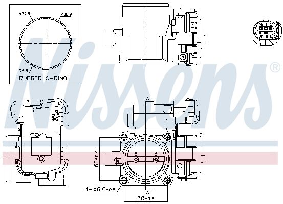 NISSENS fojtószelep ház 955054