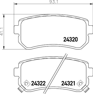 HELLA Тормозние кол. задній Kia Ceed, Rio , Hyundai Accent