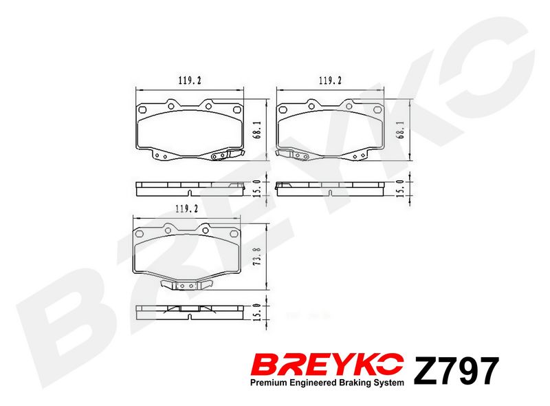 DAVID VASCO Z797 Brake Pad Set, disc brake