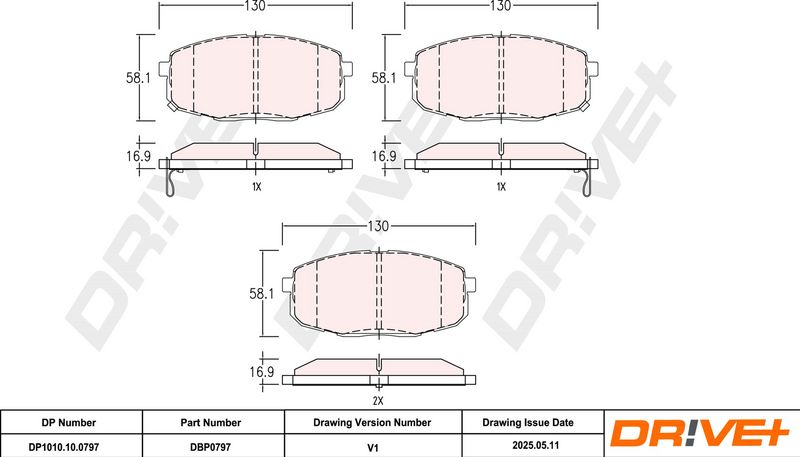 Set placute frana,frana disc DP1010.10.0797 Dr!ve+