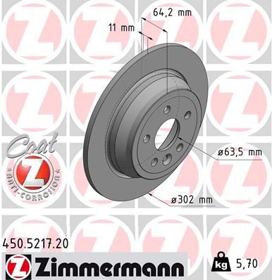 Гальмівний диск, Zimmermann 450.5217.20