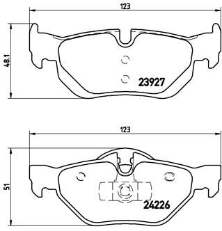 Колодка гальм. диск. BMW 3 (E90-91) 05 - задн. (вир-во BREMBO)