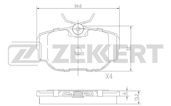 ZEKKERT BS-2380 Brake Pad Set, disc brake