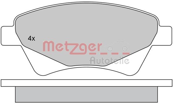 Комплект гальмівних накладок, дискове гальмо, Metzger 1170255