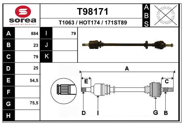 EAI hajtótengely T98171