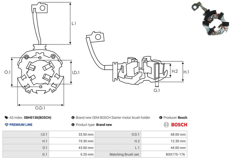 AS-PL SBH0130(BOSCH) Holder, carbon brushes