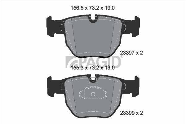 Sada brzdových destiček, kotoučová brzda T1233N