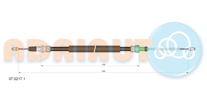 Тросовий привод, стоянкове гальмо, Adriauto 07.0217.1