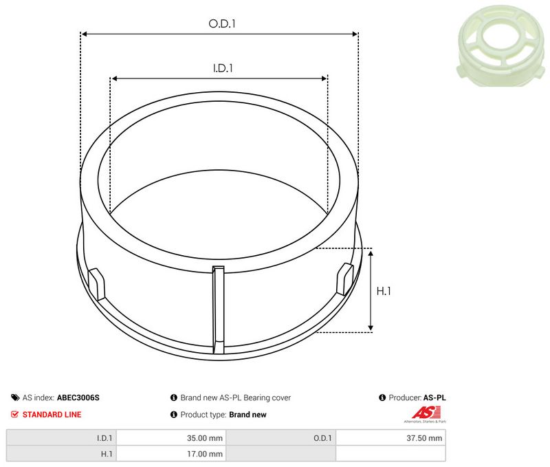 AS-PL ABEC3006S Protective Cap, alternator