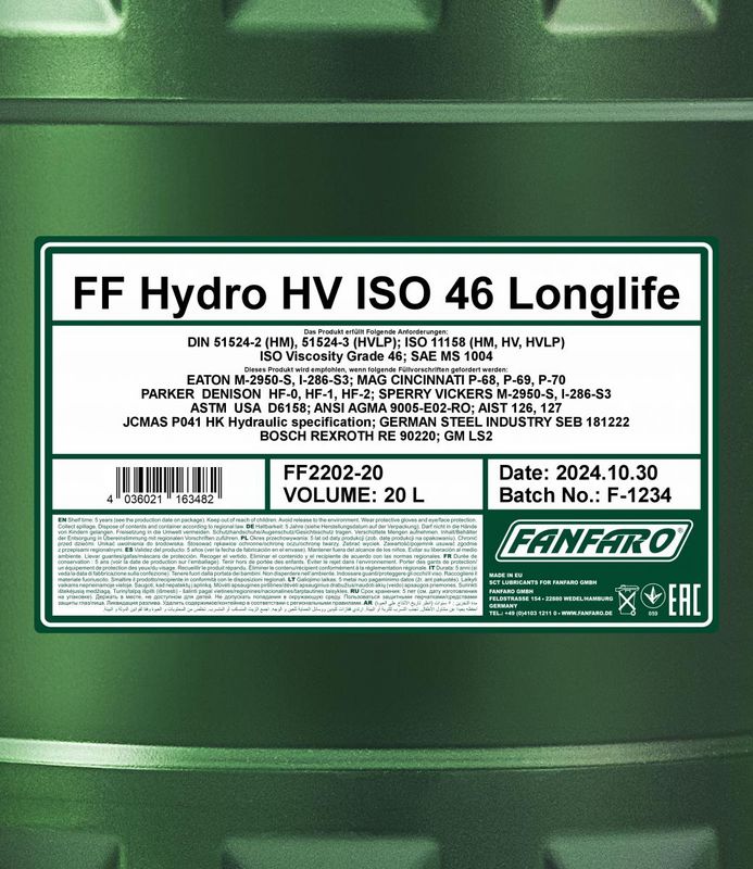 Гидравлическое масло SCT - MANNOL HV 46 20L
