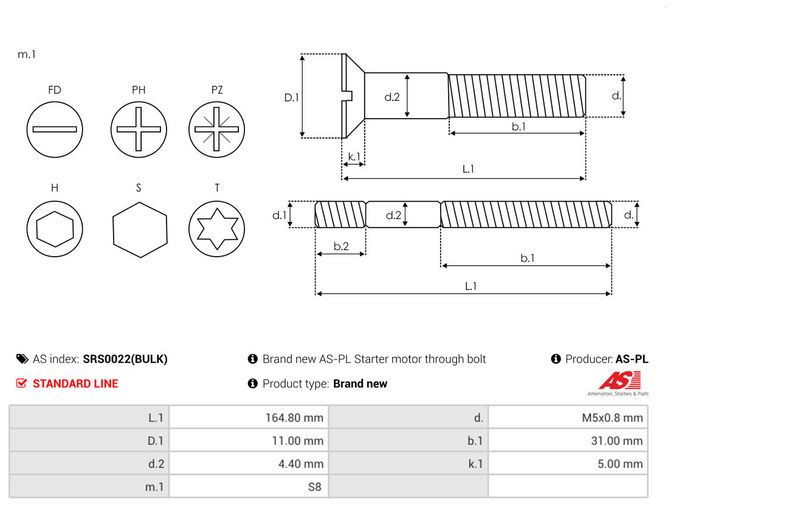 AS-PL SRS0022(BULK) Repair Set, alternator