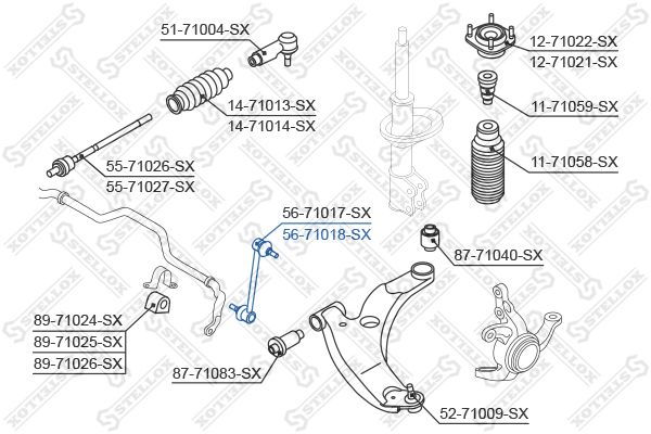 STELLOX 56-71018-SX Link/Coupling Rod, stabiliser bar