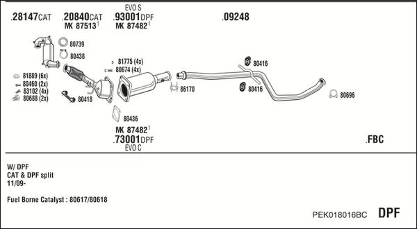 ABGASANLAGE WALKER PEK018016BC