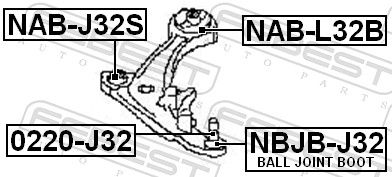 Опора, важіль підвіски, Febest NAB-L32B