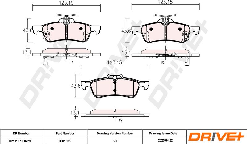Set placute frana,frana disc DP1010.10.0229 Dr!ve+