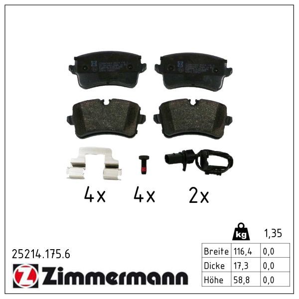set placute frana,frana disc ZIMMERMANN 25214.175.6