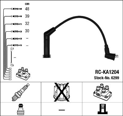 NGK Ignition Cable Kit 6299 RC-KA1204