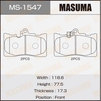 Комплект гальмівних колодок, Masuma MS1547