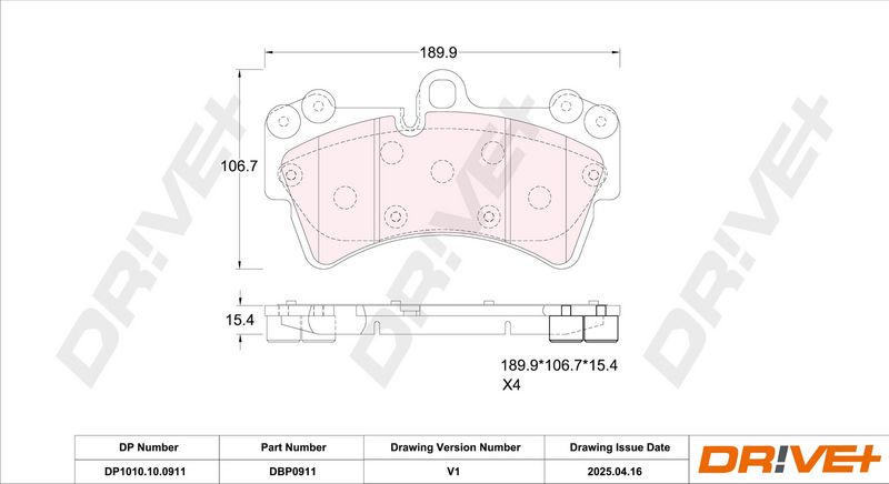 Set placute frana,frana disc DP1010.10.0911 Dr!ve+