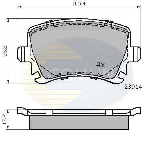 Комплект гальмівних накладок, дискове гальмо, Comline CBP01284