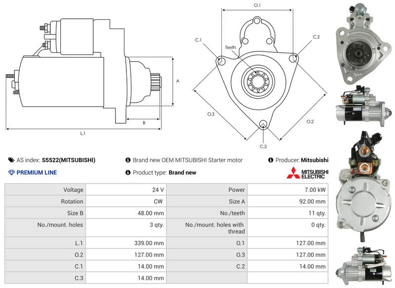 AS-PL S5522(MITSUBISHI) Starter