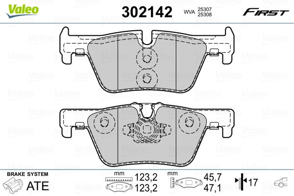 Valeo 302142 Brake Pad Set, disc brake