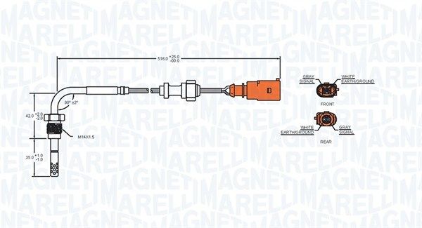 Датчик, температура відпрацьованих газів, Magneti Marelli 172000039010