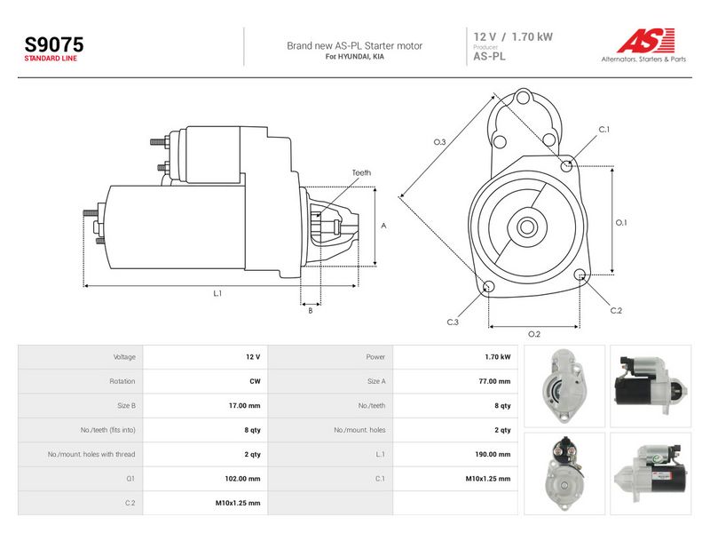 Starter, AS-PL S9075