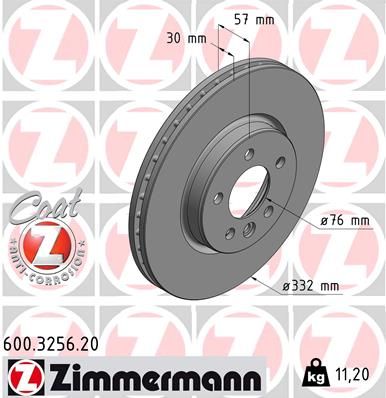 Гальмівний диск, Zimmermann 600.3256.20