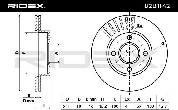 спирачен диск RIDEX