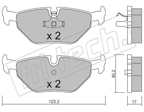 fri.tech. 185.0 Brake Pad Set, disc brake