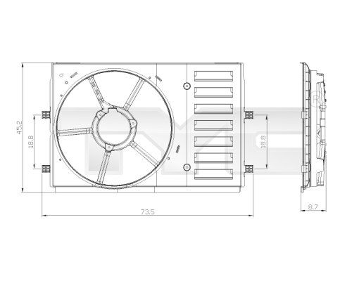 TYC tartó, hűtőventilátor 837-0035-1