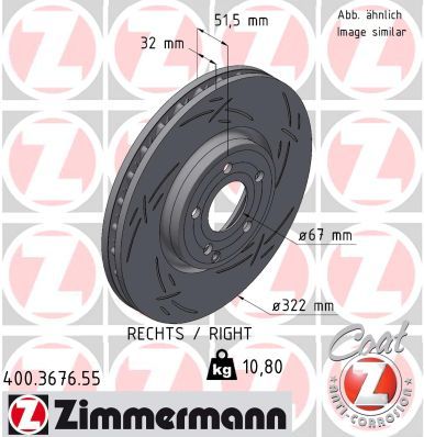 Гальмівний диск, Zimmermann 400.3676.55