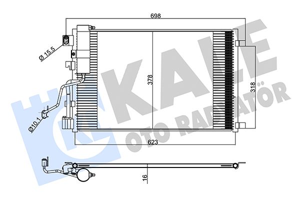 KALE NISSAN Радіатор кондиціонера конденсатор Qashqai 1.5dCi 07-