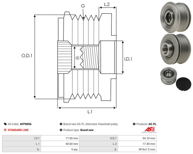 AS-PL AFP0056 Alternator Freewheel Clutch