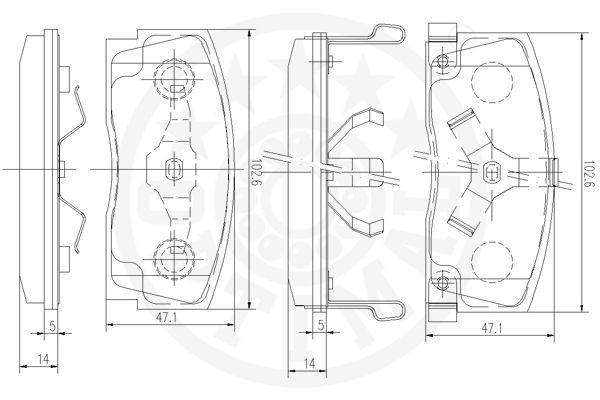 OPTIMAL 9505 Brake Pad Set, disc brake