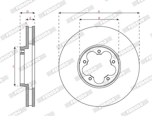FERODO Disque de frein DDF3057C