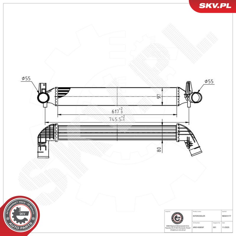 Prekė atitinka OEM kodą: 6R0145805K