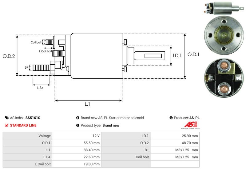AS-PL SS5161S Solenoid Switch, starter