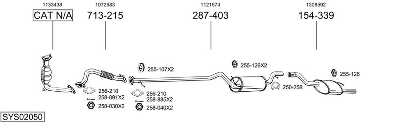 BOSAL kipufogórendszer SYS02050