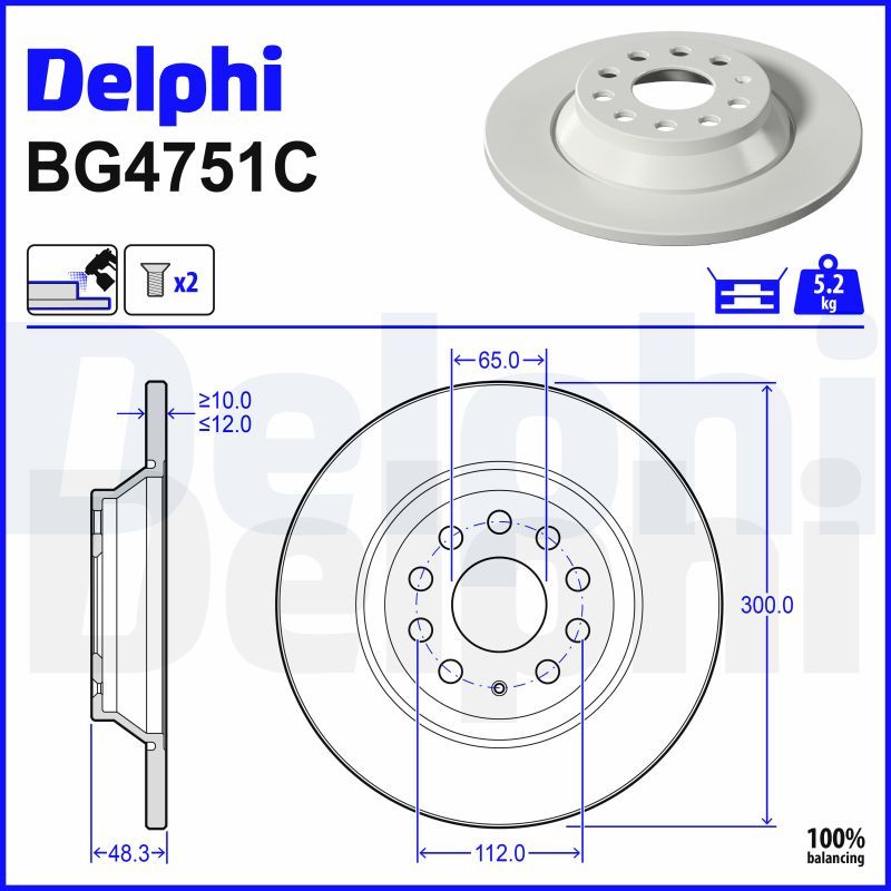 DELPHI BG4751C Brake Disc