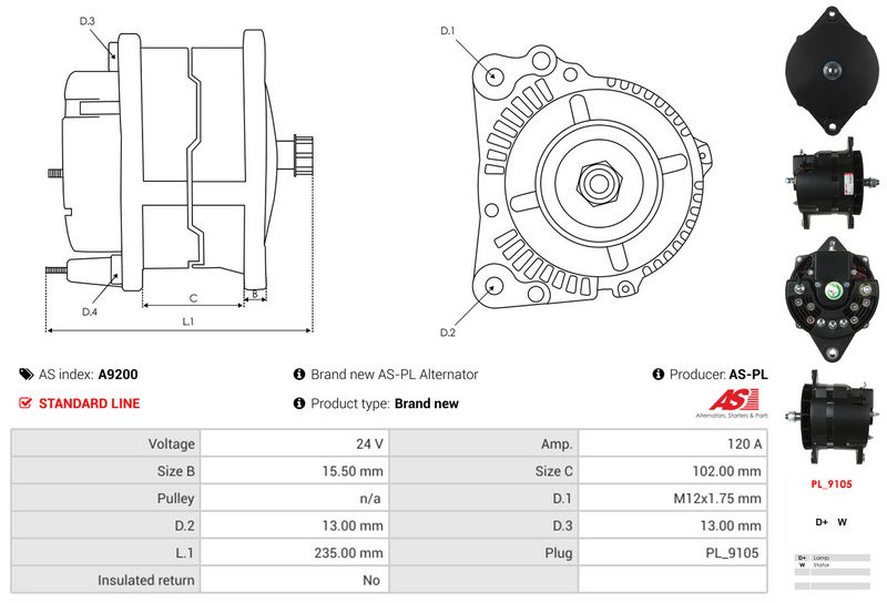 AS-PL A9200 Alternator