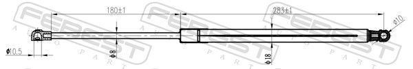 FEBEST 29117-004 Gas Spring, boot/cargo area