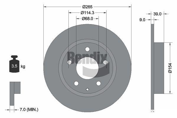 BENDIX Braking féktárcsa BDS1735