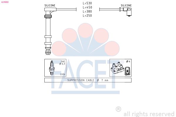 FACET Bougiekabelset 4.9503