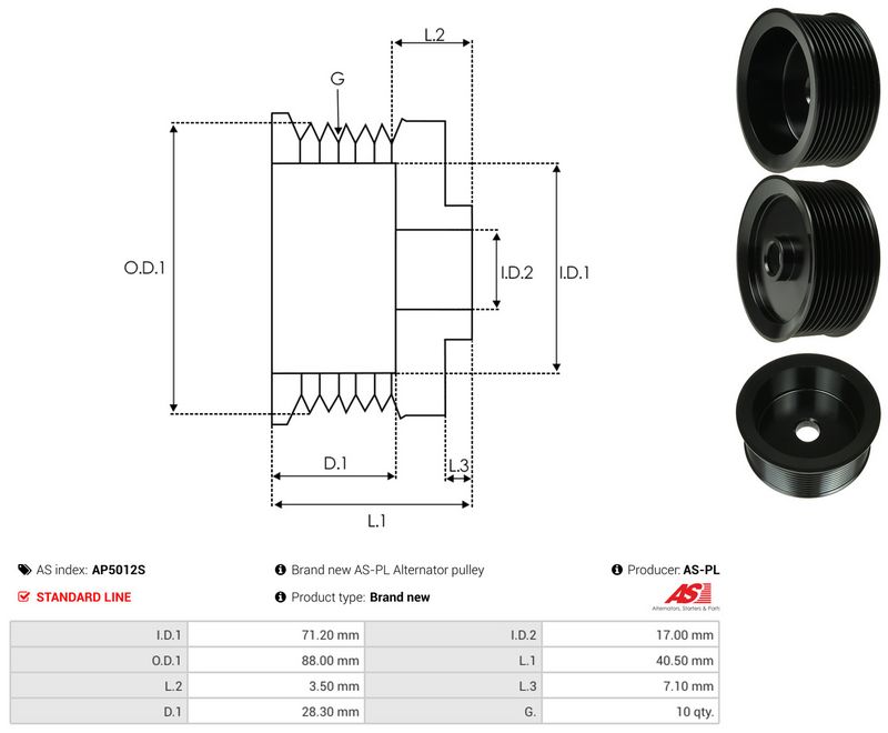 Rihmaratas, generaator, AS-PL AP5012S