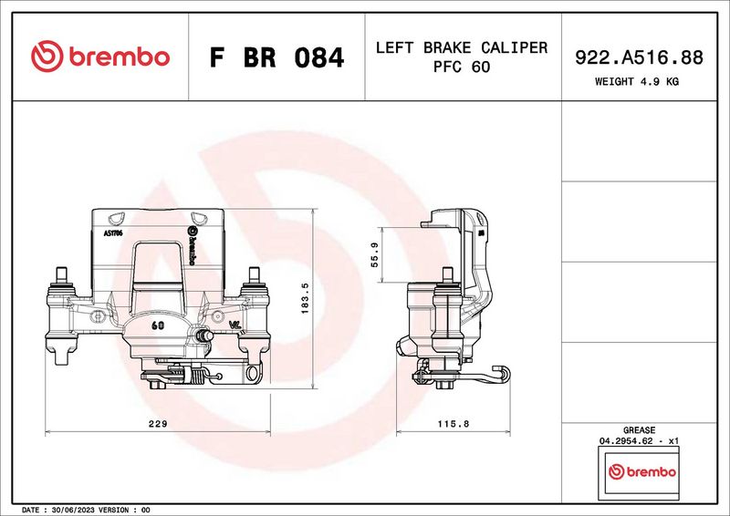 BREMBO FBR084 Brake Caliper