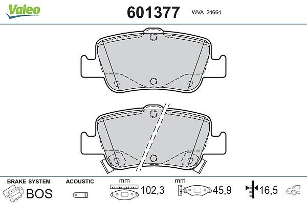 комплект спирачно феродо, дискови спирачки VALEO